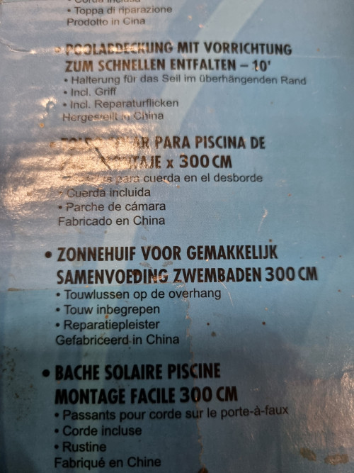 afdekzijl zwembad cover 300 cm