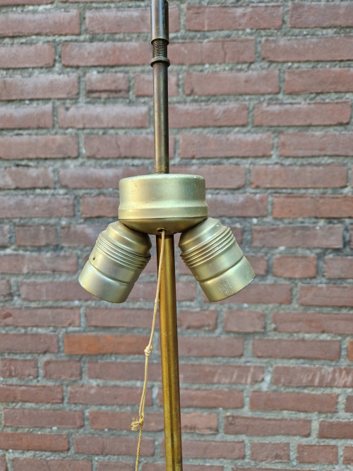 gedraaide houten vloerlamp vintage