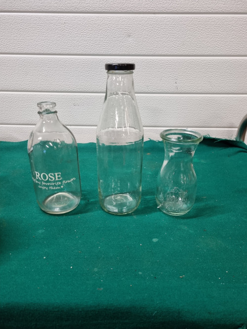flessen doorzichtig glas drie stuks
