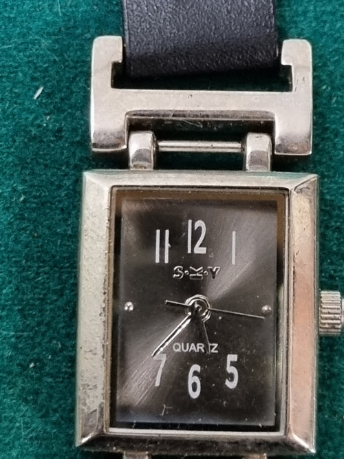 horloge, ongeveer 6 diam, stainless steel quartz klok