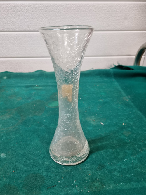 vaas gebroken glas mondgeblazen vintage