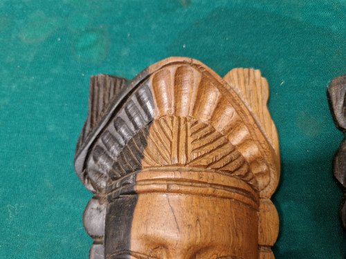 houten indianen masker beelden vintage