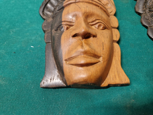 houten indianen masker beelden vintage