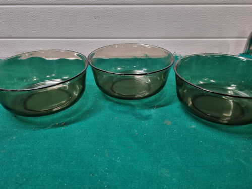Schalen bruin glas arcoroc france 3 stuks